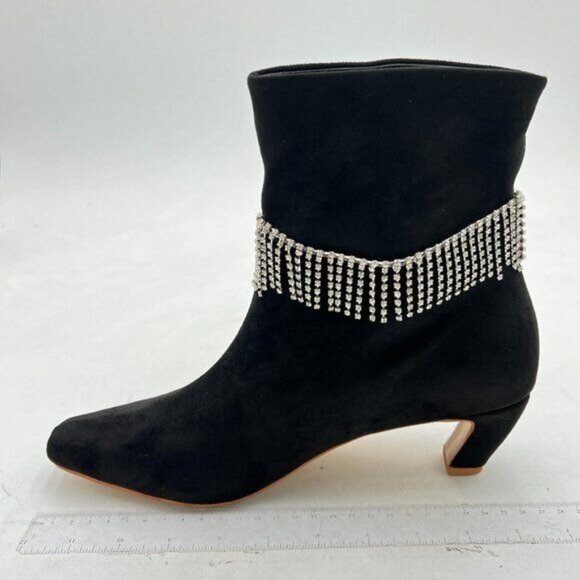 Black Women Western Fashion Silver Metal Boot Chain Bracelet Shoe Anklet Bling - Picture 1 of 6